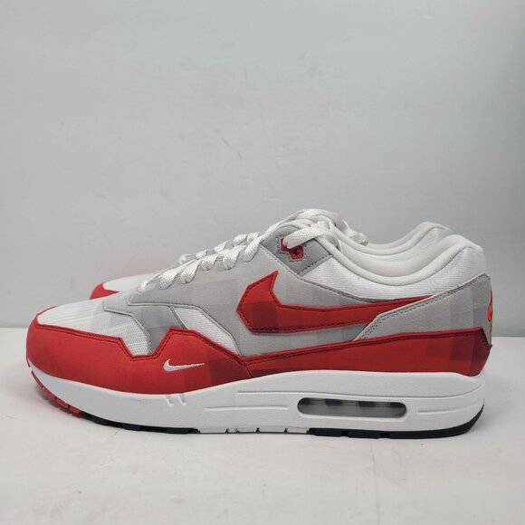 Nike Air Max 1 Low Poly Men's White Red Sneakers HQ5882-100 US Size 13 NWB - Picture 4 of 10